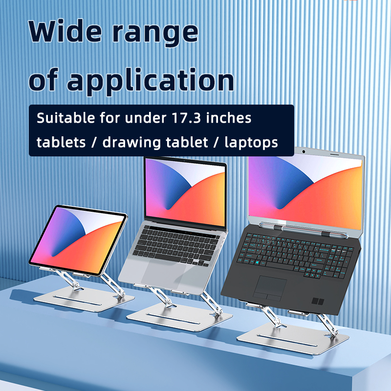 Ergonomic portable metal notebook desktop holder bracket base foldable carbon steel laptop stand adjustable