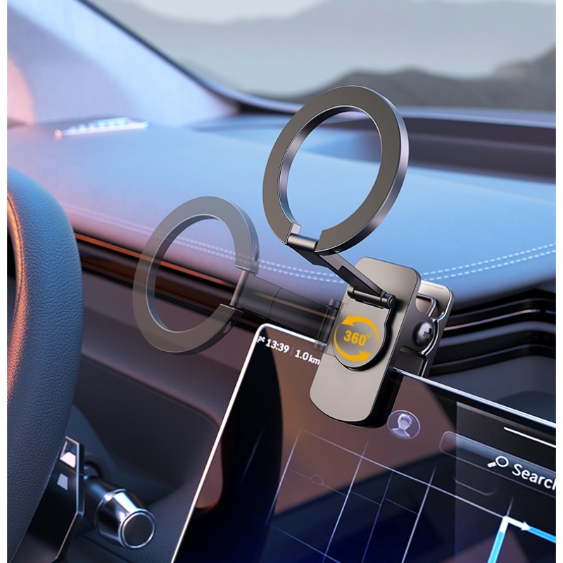 Factory New 360 Degree Rotating and Foldable Strong Magnetic Car Phone Holder Adjustable Angle Aluminium Alloy Car Phone Holder