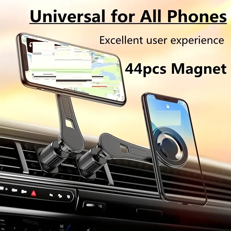 Creative Auto Rotatable Stable Magnets Long Arm Air Vent Clip Magnetic Car Mount Phone Holder for iPhone 15 14 13 12