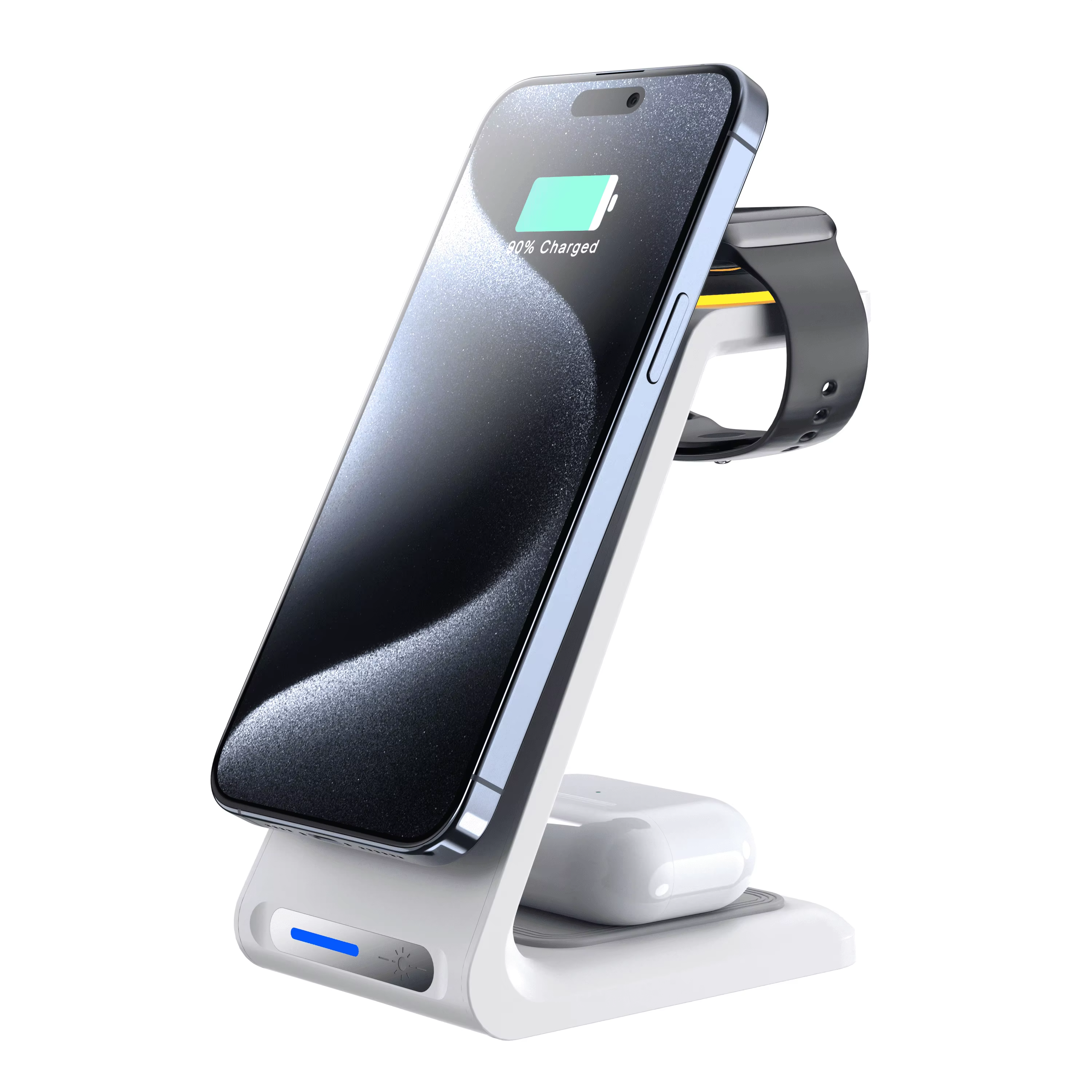 Foldable 3 in 1 Wireless Charger Stand Portable Fast Magnetic Smart Wireless Charging for IPhone Desktop