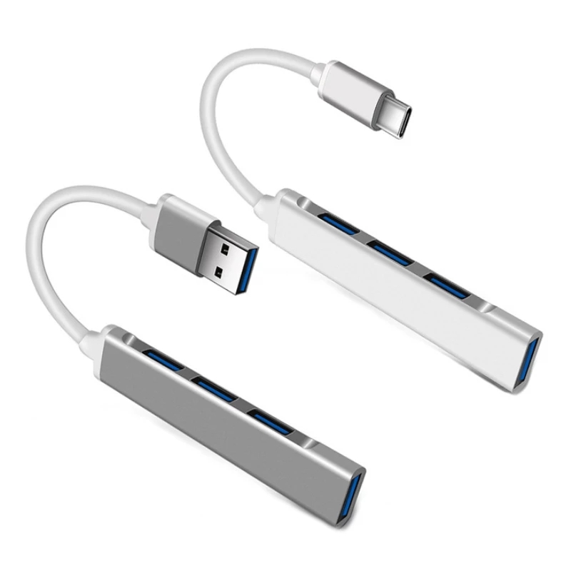 Factory price 4 In 1 usb c hub adapter 4 port Type C to USB3.0 USB*3 ABS aluminum alloy factory private model type c hub