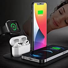 Best Seller Multi-function Detachable Charger Stand 5 in 1 Wireless Charging Dock Station for Apple Products