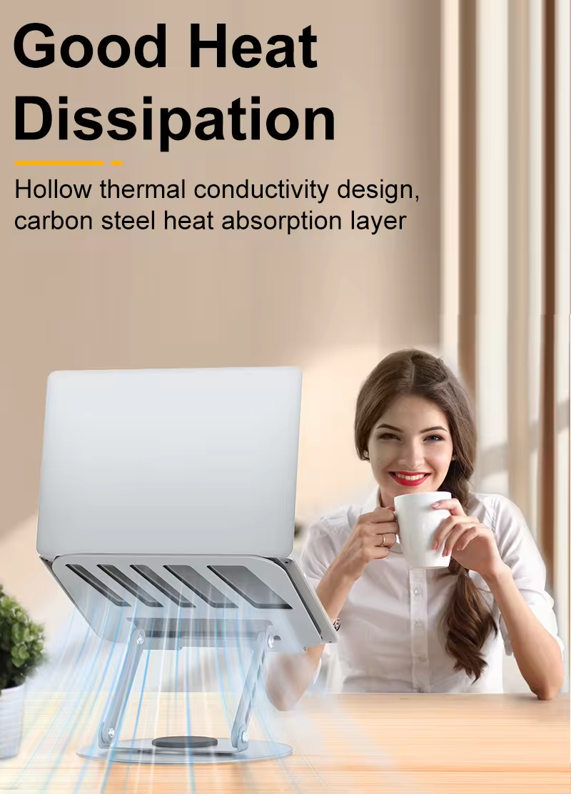 2024 Factory rotation laptop stand with metal material folding laptop stand desk notebook computer holder