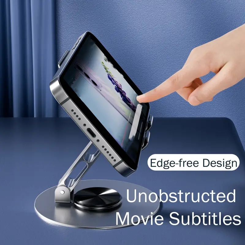 360 Rotating Portable Mobile Phone Desktop Holder All Metal Foldable Folding Mobile Phone Stand Aluminum