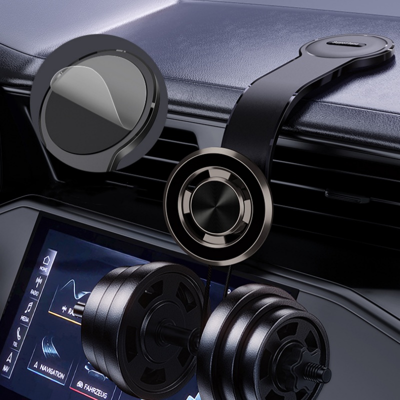 Bendable Car Magnetic Suction Mobile Phone Holder, Dashboard Car Memory Aluminum Mount for Car 360 Rotation Dashboard Bracket