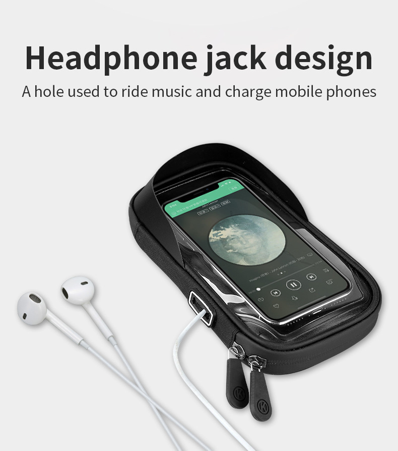 Outdoor Sports Waterproof Bike Phone Storage Bags Bicycle Phone Mount Front Frame Bag with Cable Entry