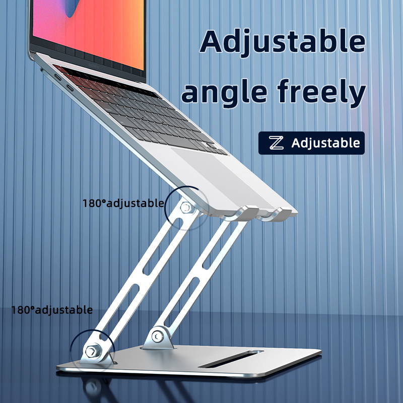 Ergonomic portable metal notebook desktop holder bracket base foldable carbon steel laptop stand adjustable