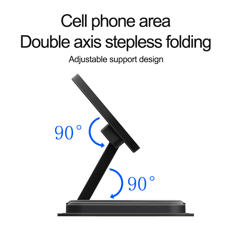 Universal Wireless Chargers Station Foldable Phone Stand Fast Charging Strong Magnetic 3 in 1 Wireless Charger with Night Lamp