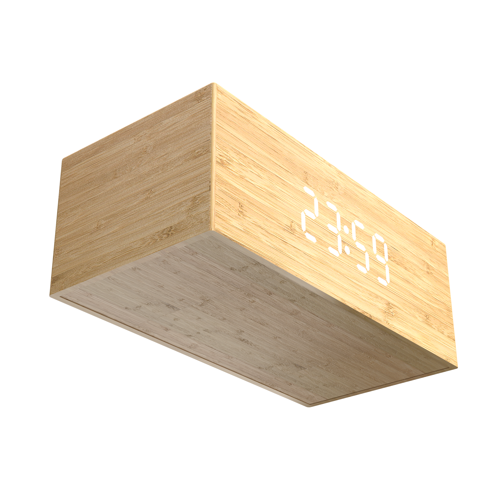 Bamboo Phone Charging Alarm Clock Digital Display Wooden Fast Wireless Charge Station Phone Charger