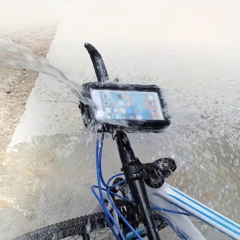 Bicycle Front Handlebar Bag Cycling Rainproof Touch Screen 360 Adjustable Phone Bag Bike Waterproof with Bottom Cable Entry