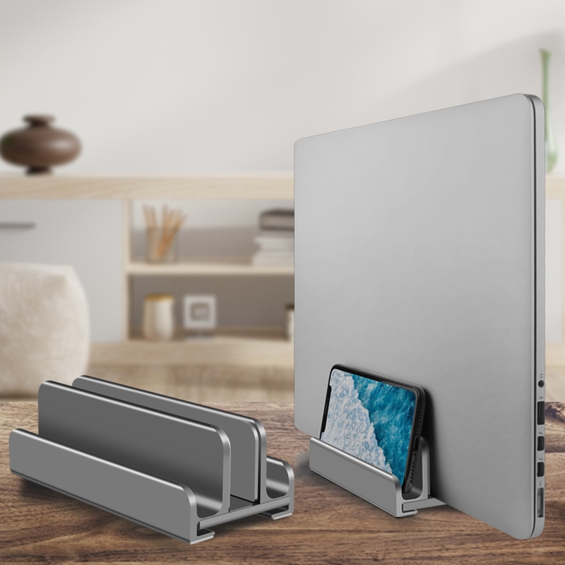 Portable Aluminum Vertical Laptop Holder Widen Adjustable Storage 1 2 3 Slots Can Select Tablet PC Mobile Phones Stand