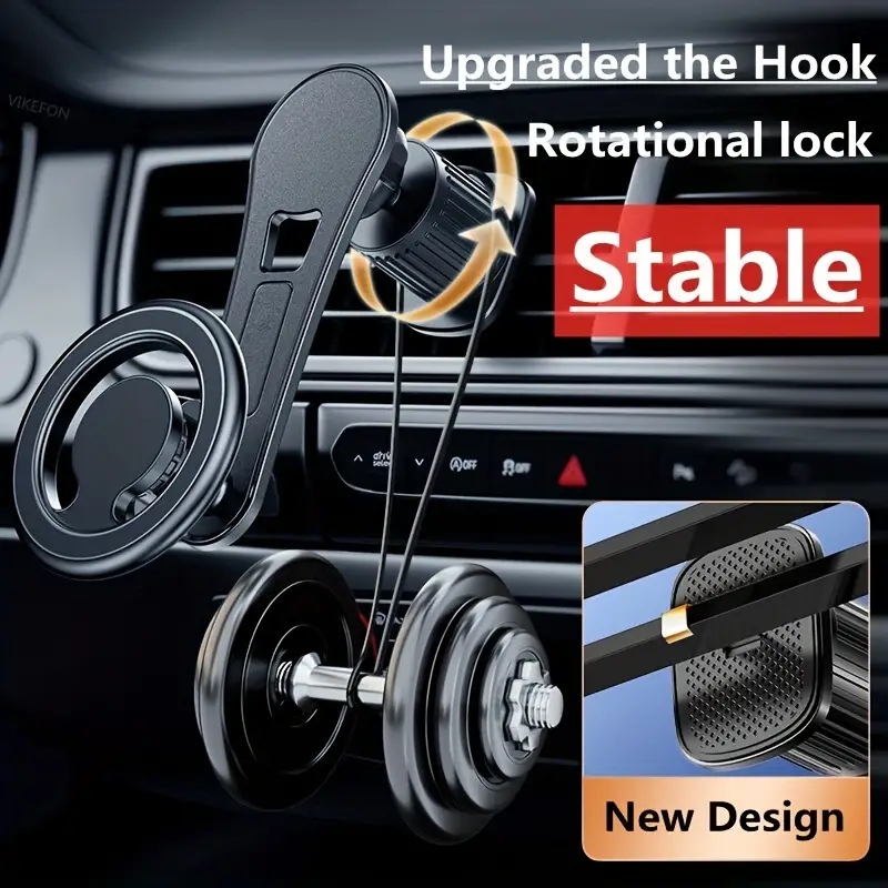 Creative Auto Rotatable Stable Magnets Long Arm Air Vent Clip Magnetic Car Mount Phone Holder for iPhone 15 14 13 12