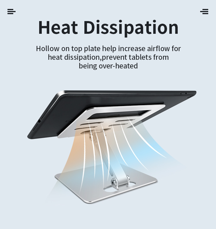Factory Sell Tablet PC Stand Holder Aluminum Pad Phones Holder Folding Desktop Tablet Stand