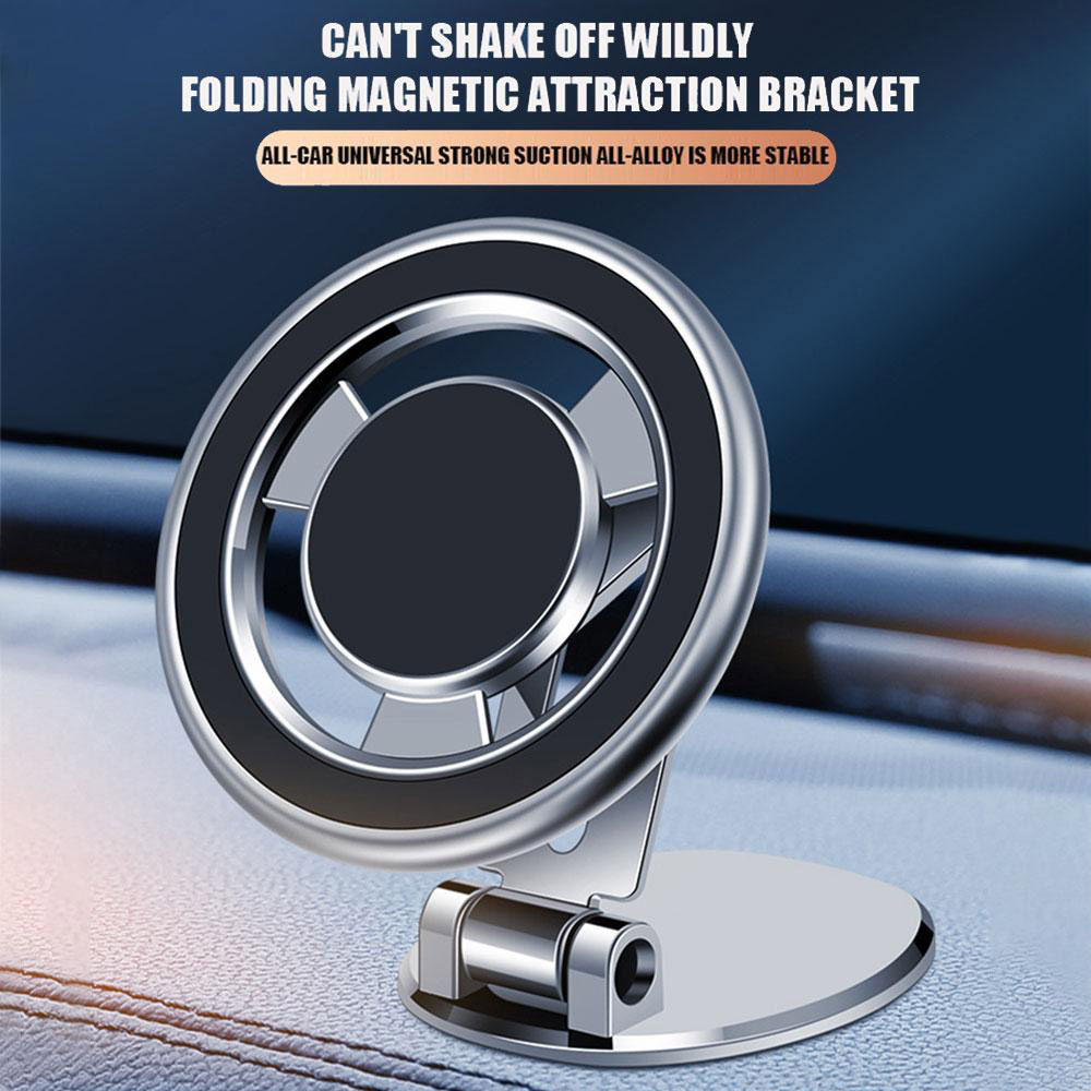 Dual folding 360 Degree Adjustable Mobile Phone Accessories Portable Strong Magnetic Mobile Phone Stand Car Mount Holder For Car