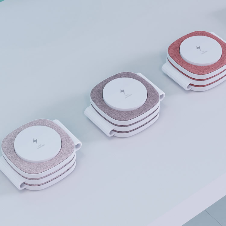 Unique Fabric 15W Foldable Magnetic 3 in 1 Universal Wireless Charger Charging Station for Apple Devices