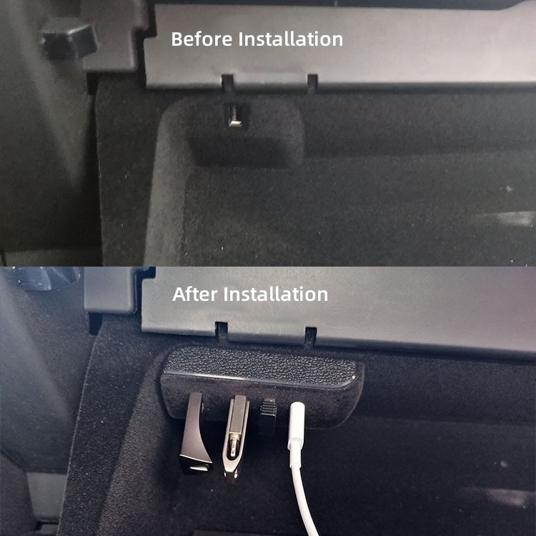 Glovebox USB Hub Ports for Tesla Model 3 Model Y USB Hub Adapter Charger with 3 USB and 1 Type C
