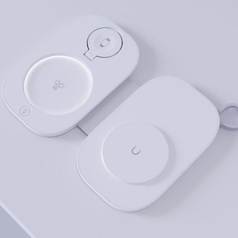 Custom Logo 15W Fast Wireless Charger For iphone 15 Foldable Station Magnetic Wireless charger Stand For Apple Watch 2024 Hot