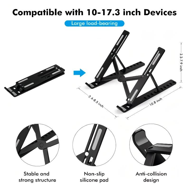 Adjustable Portable Foldable Notebook abs Laptop Holder Adjustable Height ABS Laptop Stand