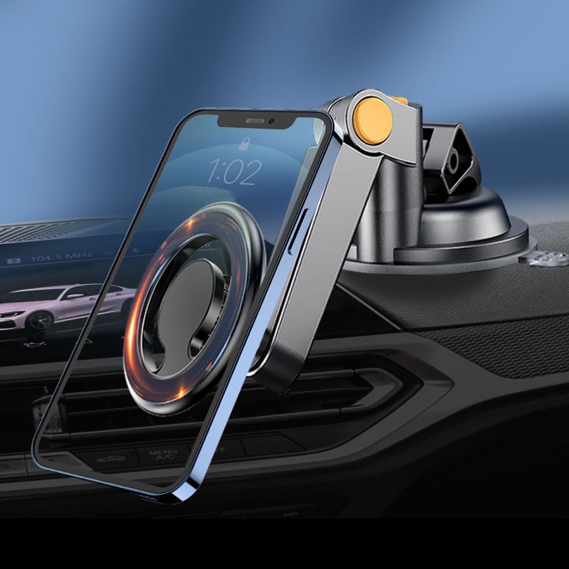Alloy Magnetic Suction Cup Phone Holder Car Adjustable Mobile Phone Windshield Stand Mount Clip Holder On Dashboard Long Arm