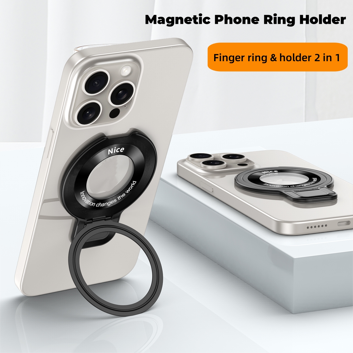 Magnetic Phone Ring Holder Ultra Thin Magnetic Finger Ring Grip Stand Holder Smartphone Magnetic Accessories