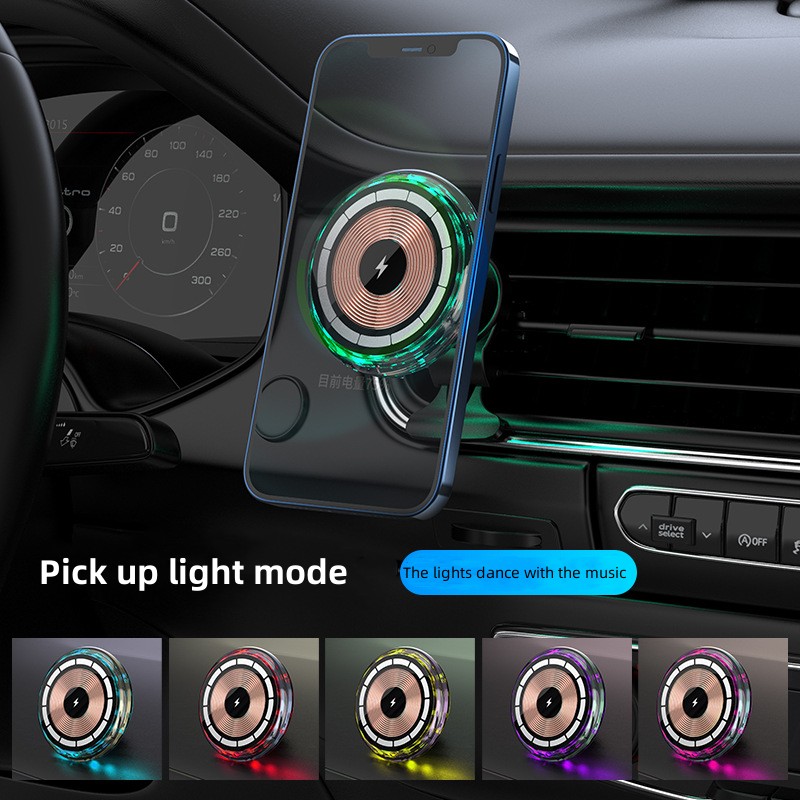Transparent Wireless Car Phone Charger Magnet Phone Holder Stand 15W Fast Charging Car Mount Magnetic Car Wireless Charger