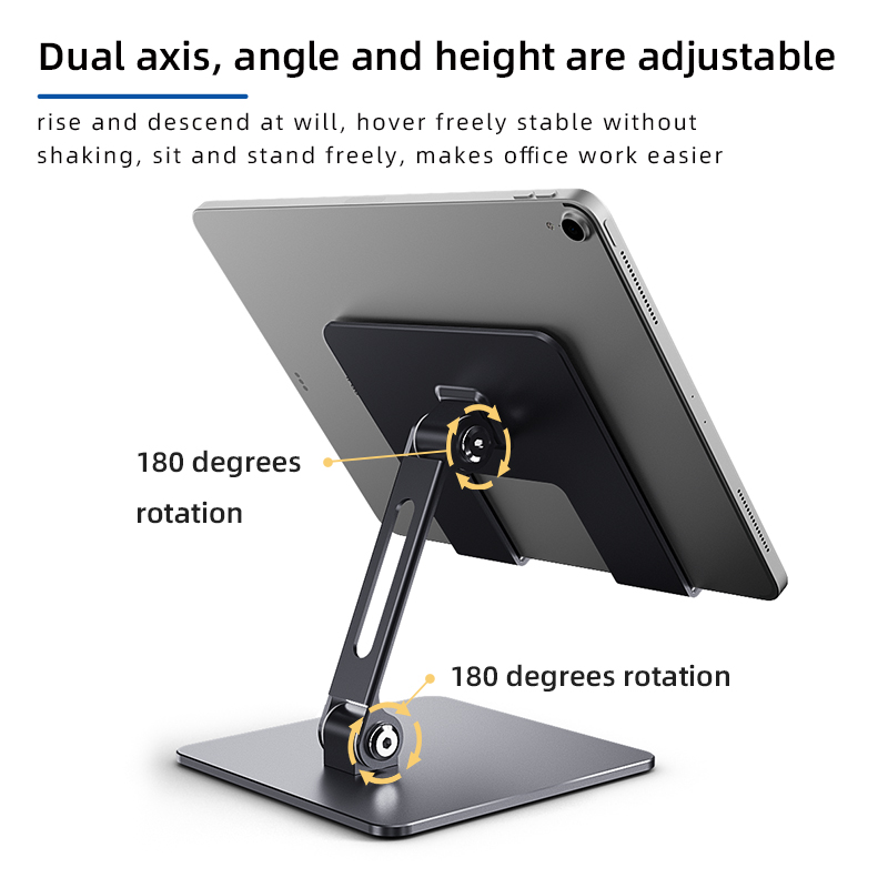Carbon Steel Portable Stand Holder Adjustable Foldable Tablet Stand for Phone Tablet for Desk Bed Indoor Use Lazy Holder Stand