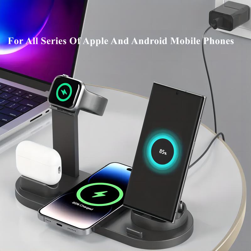 6 In 1 15W Fast Charger Stand Dock Earphone Watch Mobile Phone for All Enabled Phones stand charging station