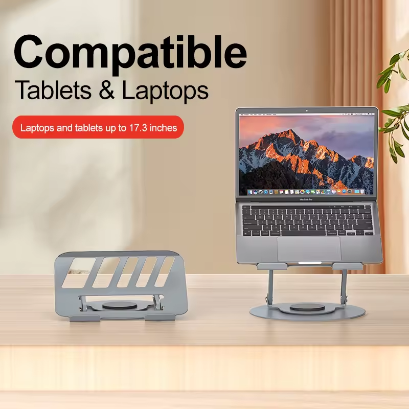 360 Rotating Foldable Desk Laptop Stand Height Adjust Stylish Ergonomics Stand for Laptop holder Adjustable Stand Tablet Riser