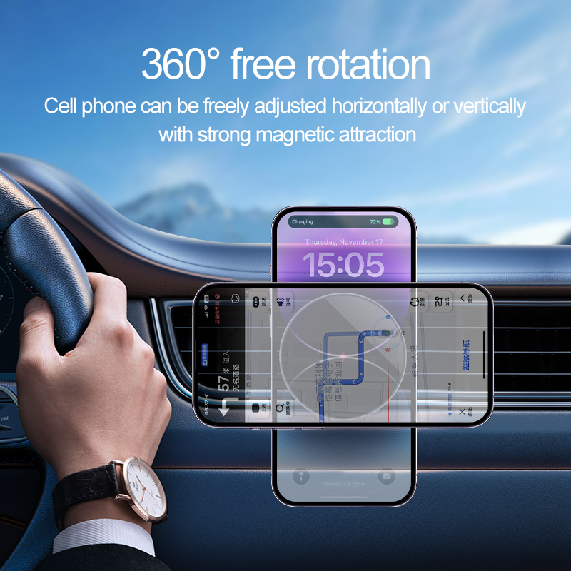 15W Magnetic Electric Holder Car Holder Charger Magnet Air Vent Mount Wireless Car Charger Adapter Car Charger