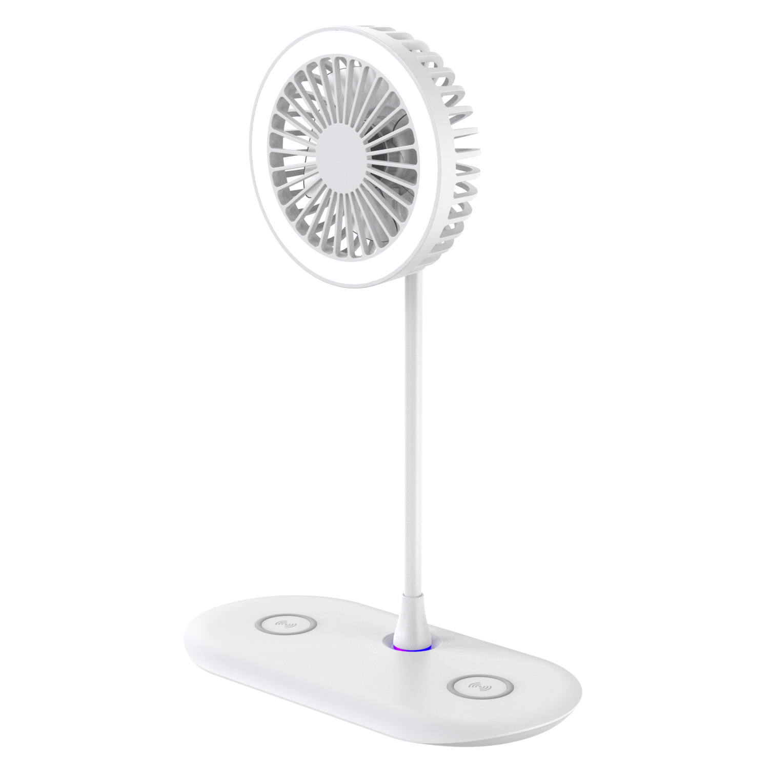 3 in 1 LED Lamp Wireless Charger with Fan, Foldable Table Mini Fan Lamp Dual Wireless Mobile Cell Phone Charger Stand