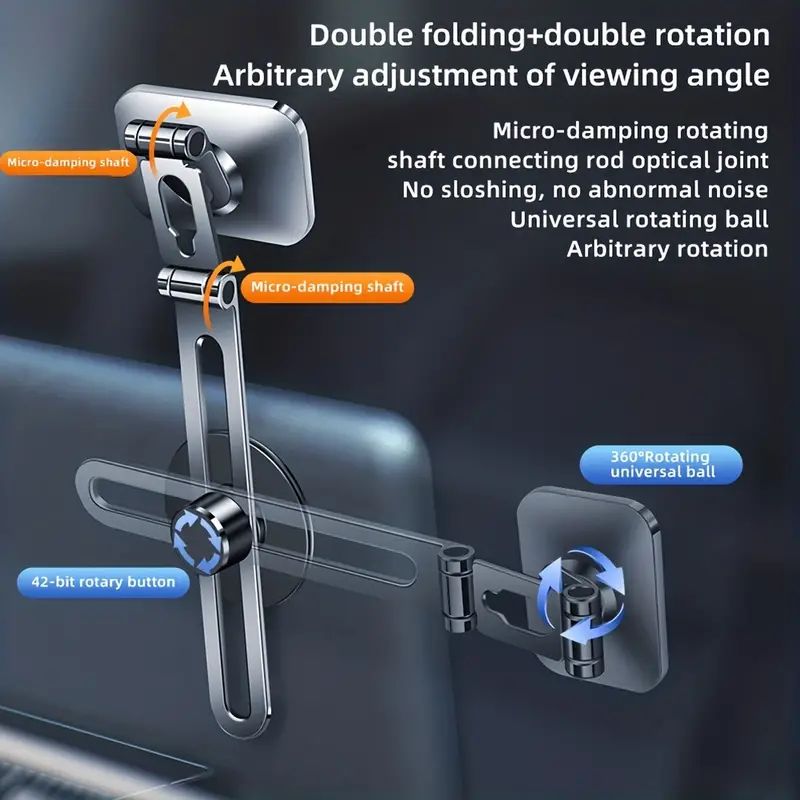 Upgrade Your Driving Experience Dashboard Aluminum Extendable Arm Double Folding Magnetic Phone Holder for Car Display Screen