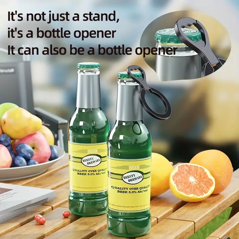 Unique Bottle Opener Design 2 in 1 Multifunctional Metal Magnetic Mobile Phone Holder,Smart Finger Ring with 360 Free Rotation
