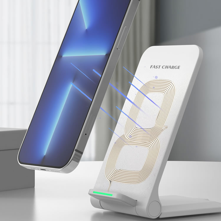 Factory Price 10W Or 15W Wireless Charger Phone Stand 2 Coils Anti-slip Wireless Charger Fast Wireless Charging Stand