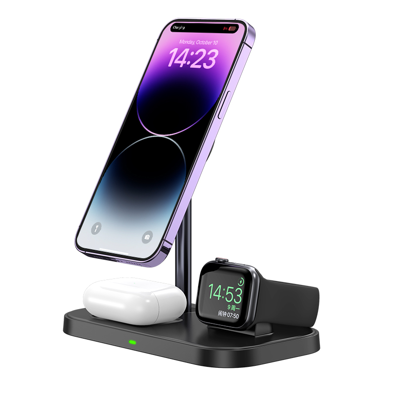Hot Selling Adjustable Magnet Fast 3 in 1 Magnetic Wireless Charger Stand for iPhone 14/13/12/Pro Max/iwatch /airpods