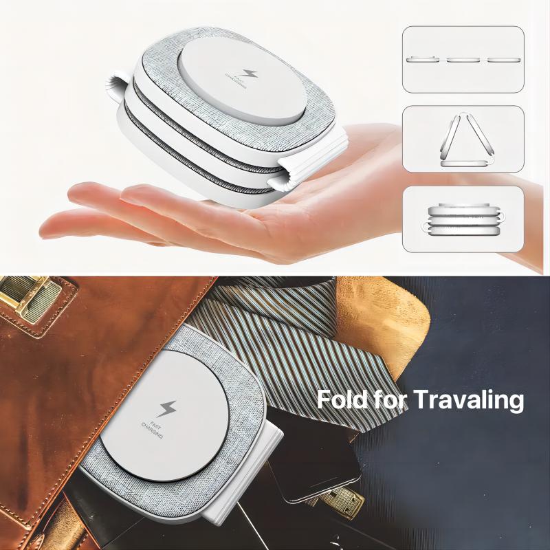 15W Newest Fabric Magnetic Portable 4 in 1 Fast 3in1 Wireless Charger Holder Foldable 3 in 1 one Wireless Charger Stand