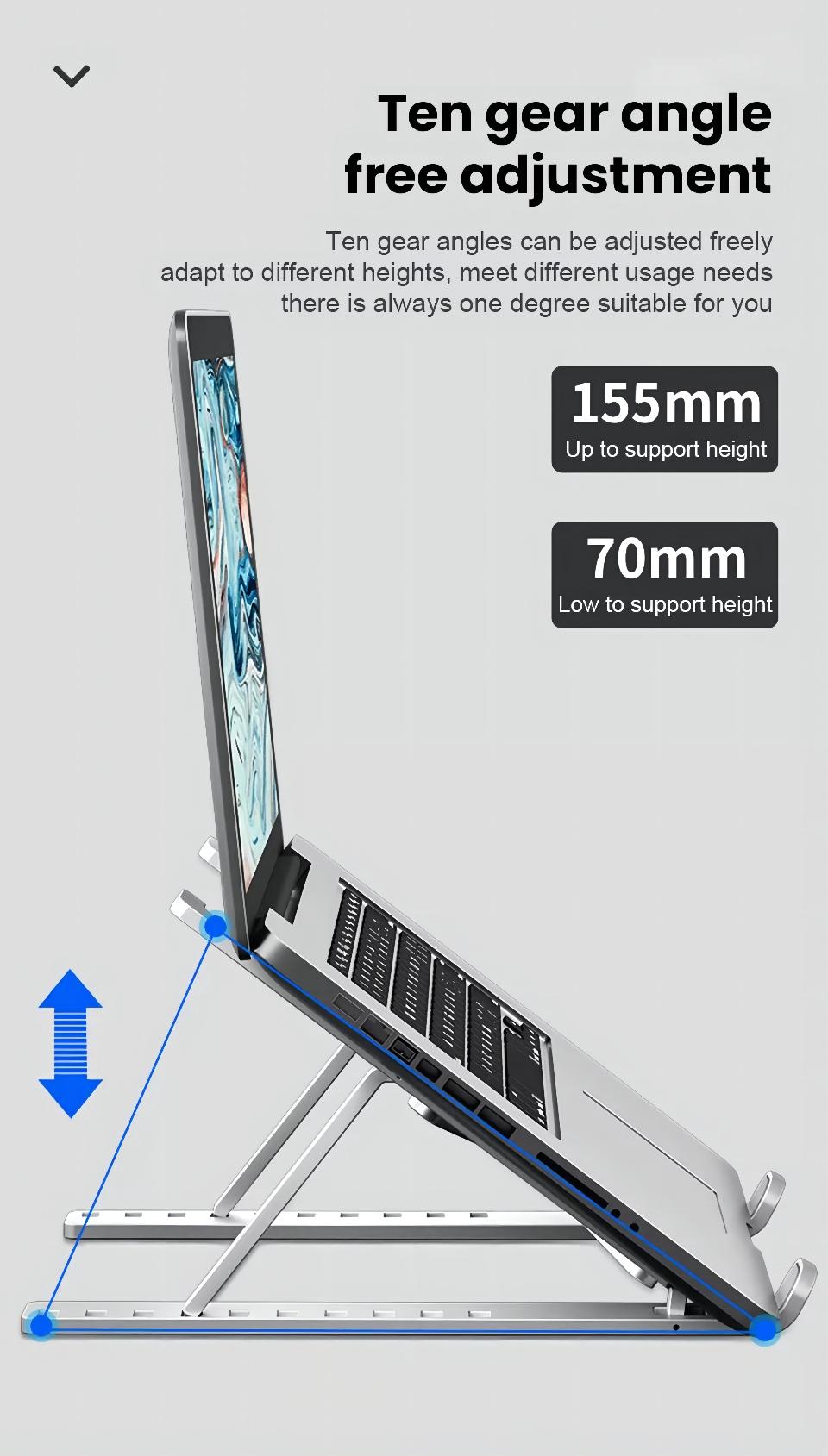 Cheap Price Portable abs Laptop Holder Height Adjustable Computer Foldable Laptop Stand for Desk