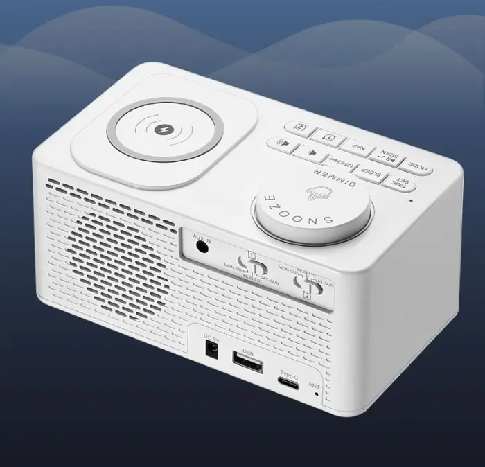 Factory New Gadgets Electronics Home Theater System BT Speaker Multi-Function Alarm Clock, 15W Wireless Charger, Date,FM Radio