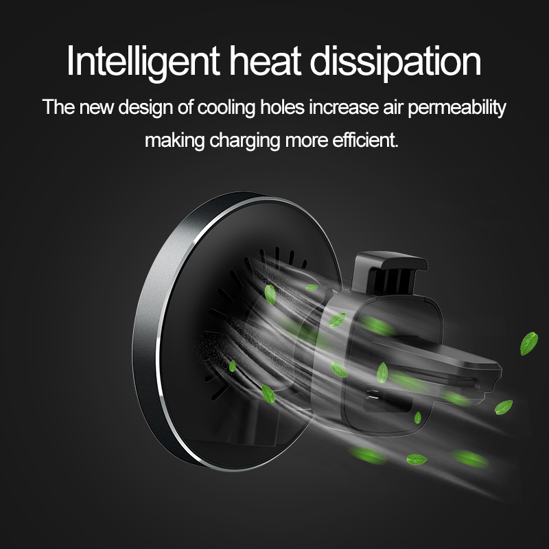 Transparent Hot Selling Strong Power Magnetic Wireless Car Charger For iPhone Mount Holder 15W Fast Charging Car Charger