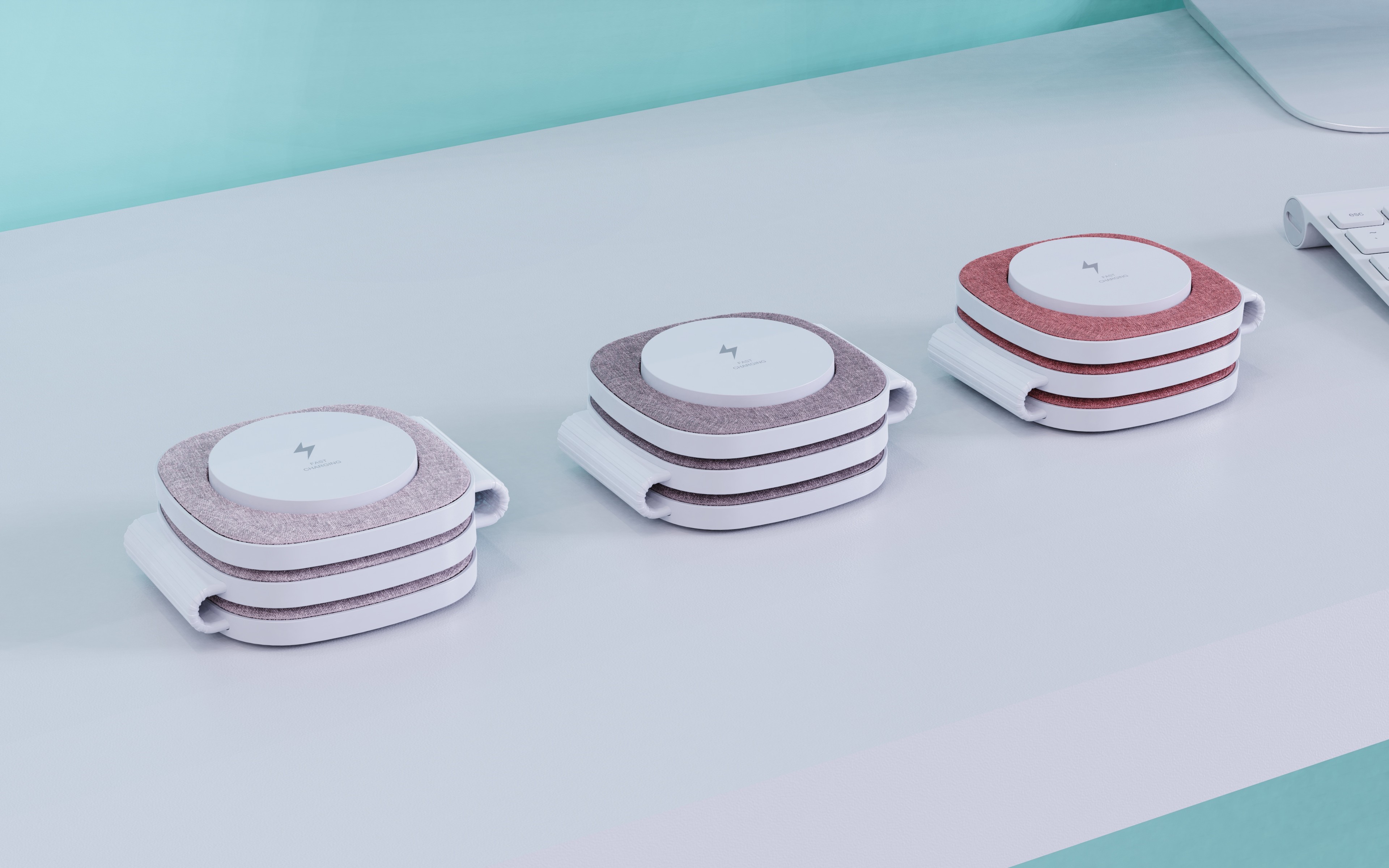 Unique 15W Newest Fabric Magnetic Portable 4 in 1 Fast Wireless Charger Holder for iphone 14 pro max wireless charger 3 in 1 fol