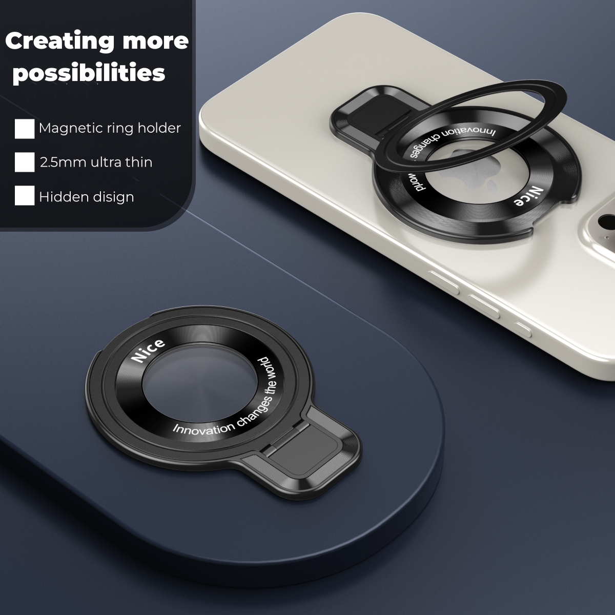 Magnetic Phone Ring Holder Ultra Thin Magnetic Finger Ring Grip Stand Holder Smartphone Magnetic Accessories