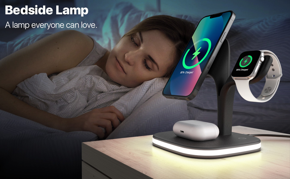 Best 5 in 1 Magnetic Wireless Charger Fast Desktop Charging Station Universal Charger Docking Station with Lamp