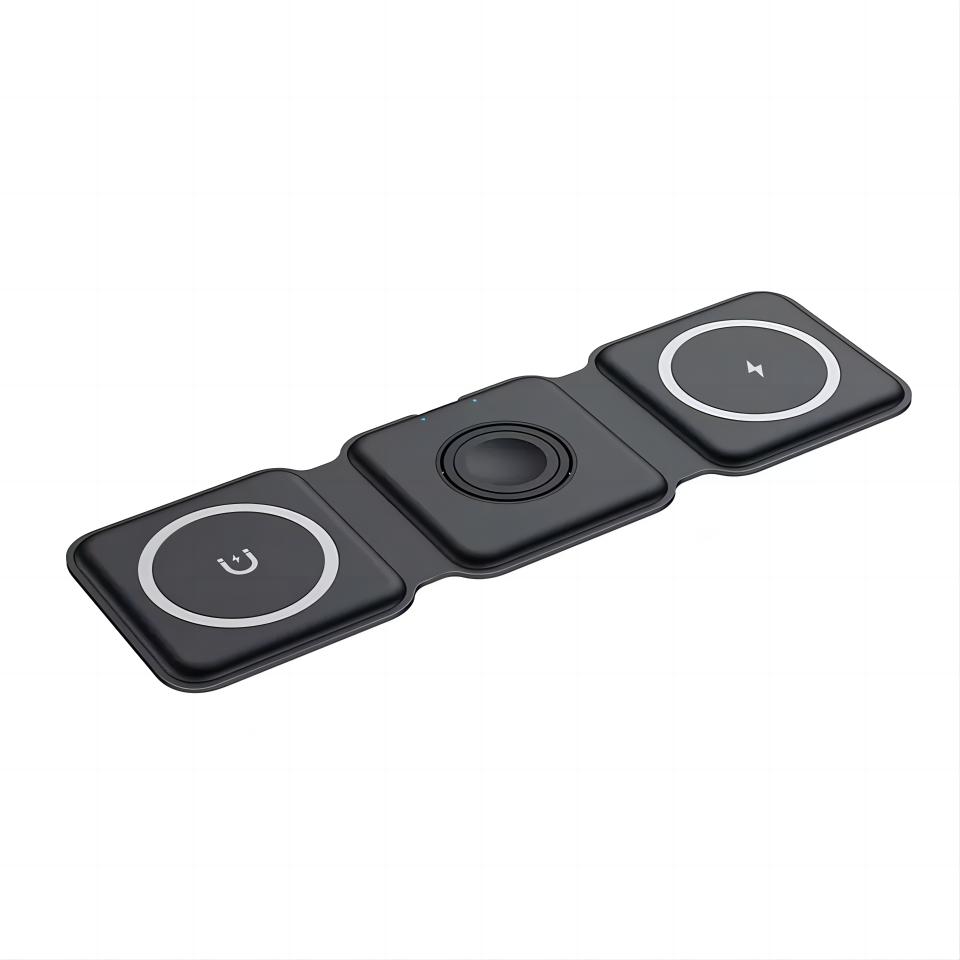 15W Foldable Charger 3 in 1 Magnetic Travel Charger Station Fast Smart Charging Light 3 in 1 Wireless Charger for Apple Products