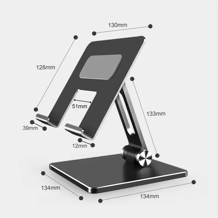 Non-slip Lazy Metal Desk Mobile Phone Holder Stand Foldable Adjustable Aluminum Tablet Stand for iPhone iPad Xiaomi Huawei