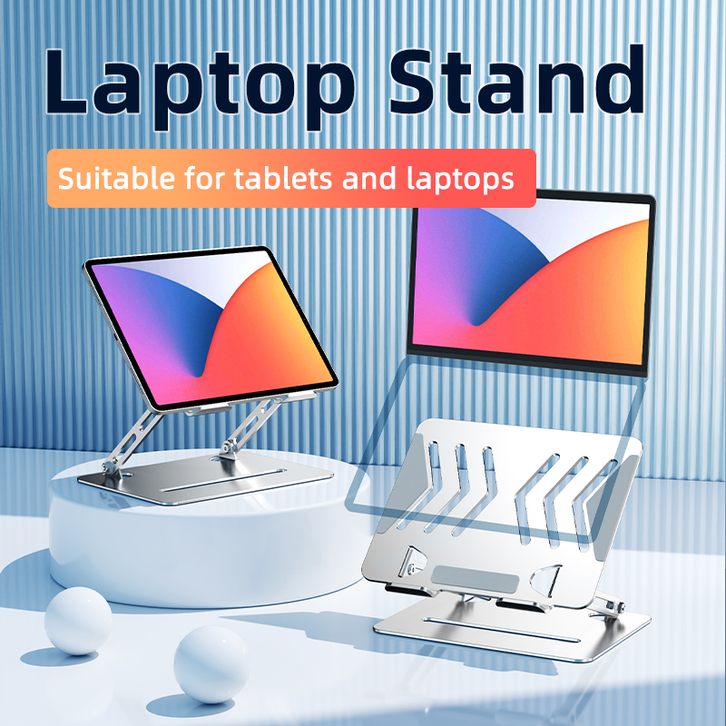 Ergonomic portable metal notebook desktop holder bracket base foldable carbon steel laptop stand adjustable