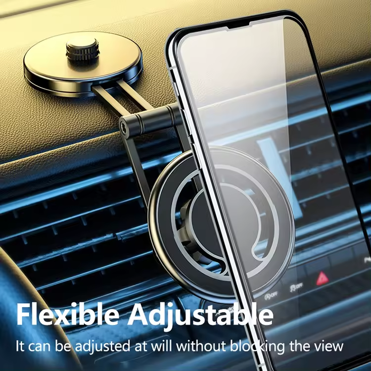 For Dashboard and Home Multi Angle Rotation Magnet Phone Holder for Car Metal Folding Magnetic Phone Mount Car Phone Holder