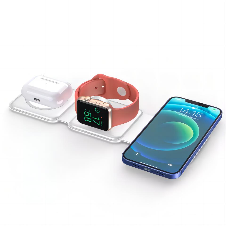 Portable Mini Wireless Charger 3 in 1 Magnetic Foldable Wireless Charging Station 3 in 1 foldable wireless charger