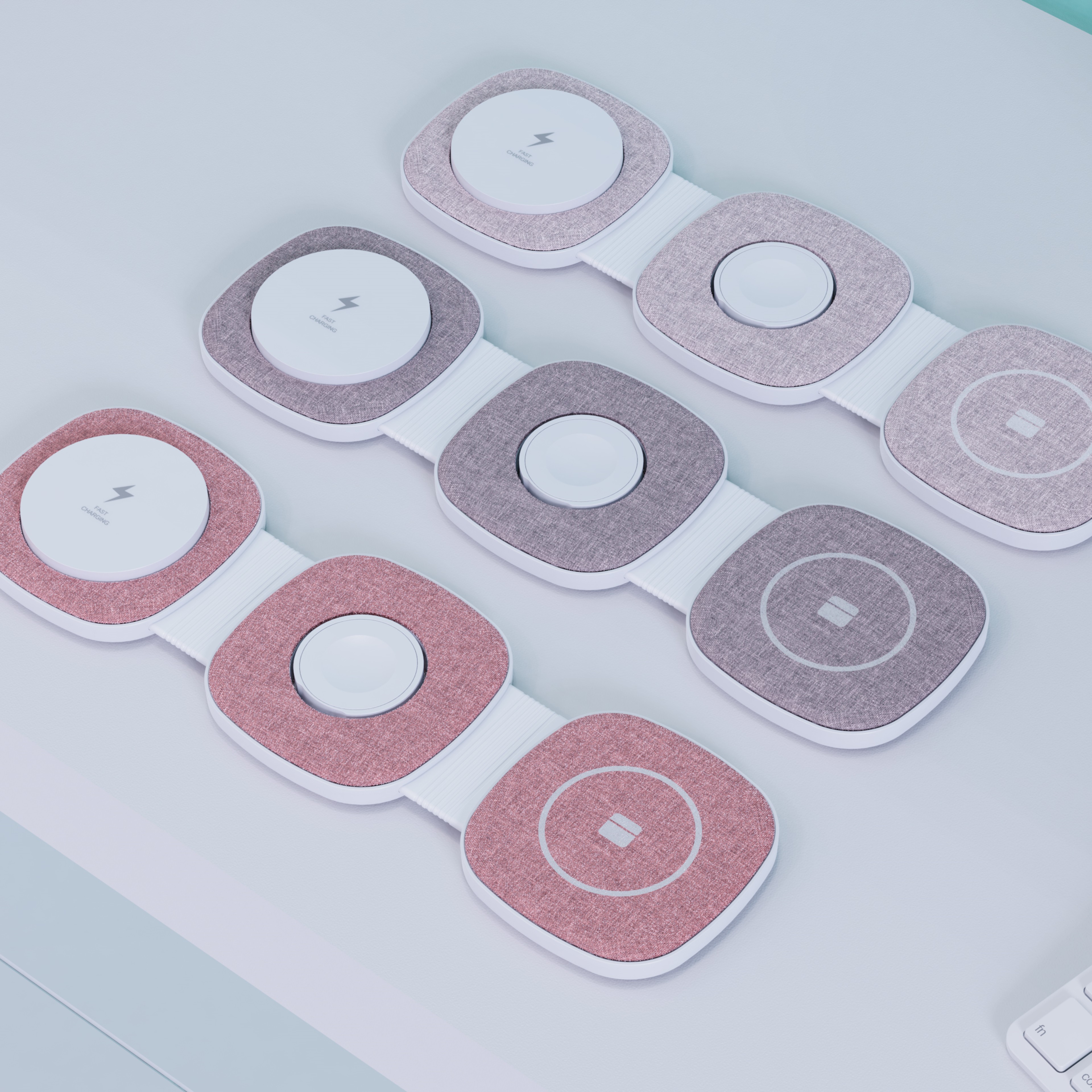 Custom Logo New Unique Fabric 15W Wireless Charger Stand Phone Holder 15W Foldable Fast Magnetic Wireless Charger