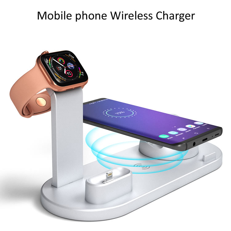 4 in 1 Charger Stand Power Multi Tablet Phone Dock Multiple Wireless Charging Station