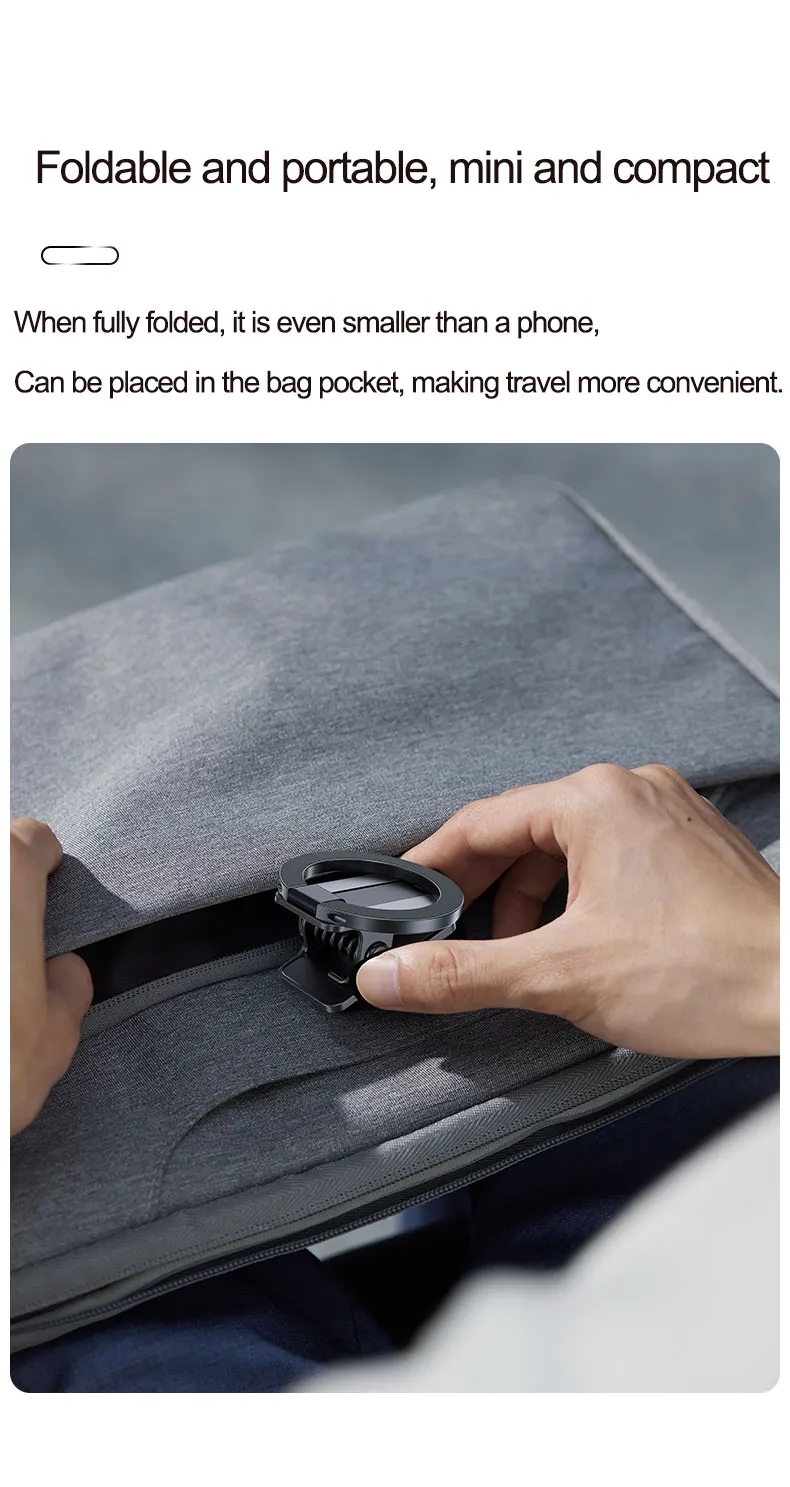 2 in 1 Clamp and Paste Use, Aviation Alloy Foldable Desk Magnetic Cell Phone Stand Holder for Car Metal Mobile Phone Holder