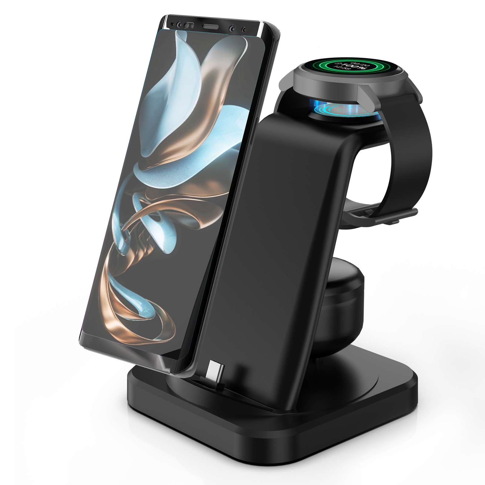 4 in 1 Multi Wireless Charger Stand for Samsung Galaxy Phones/Watch/Buds, Fit for Galaxy Watch 5 Pro/5/4/3 Charging Station